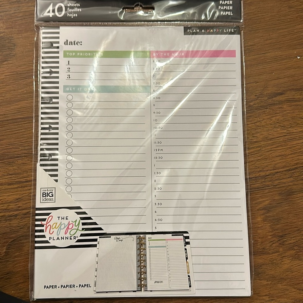 Brand New-Daily Checklist-CLASSIC Filler Paper- The Happy Planner.